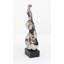 Sculpture abstraite en céramique en céramique avec base noire