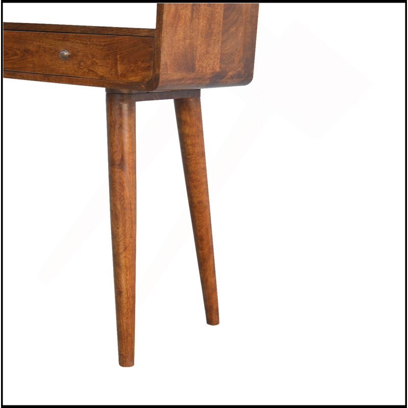 Console courbée courbée en bois massif, Châtaigne