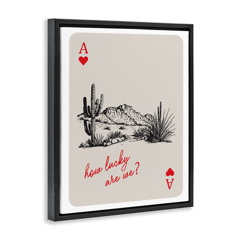 Reproduction d'art sur toile encadrée, "Carte à jouer", Cadre flottant noir de jais, H 21 po x l 17 po