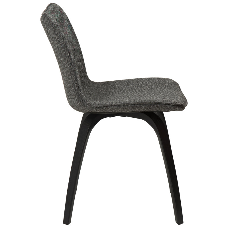 45cm H Polyester Blend Upholstered Side Chair, Black, Grey