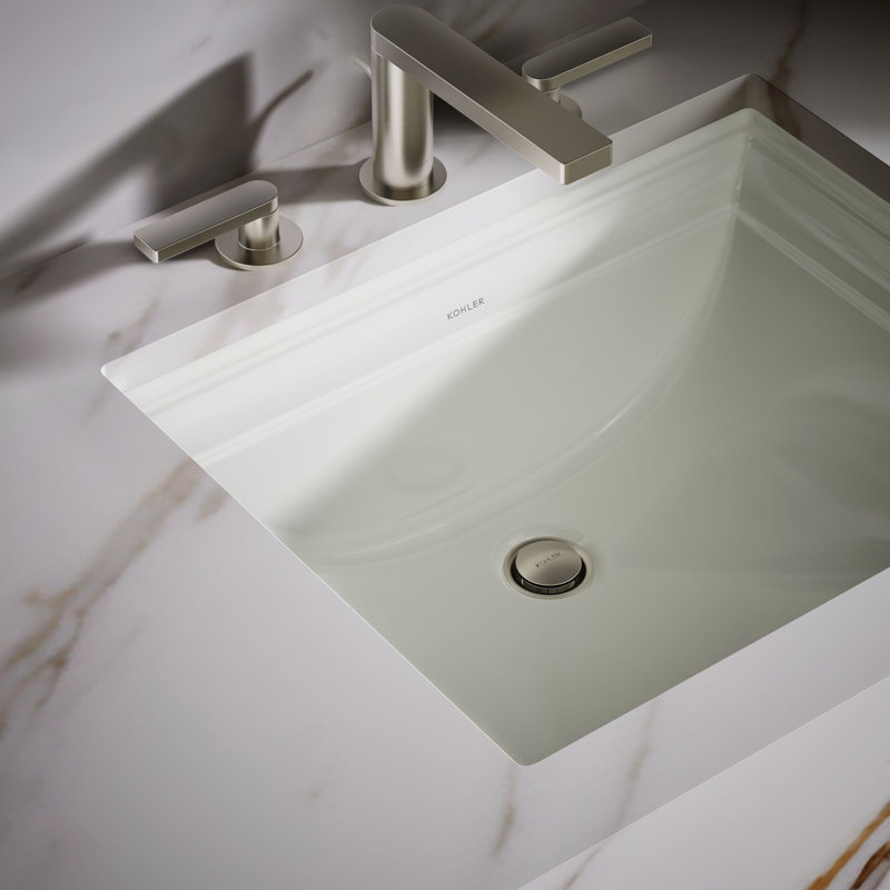 Memoirs® Vitreous China Rectangular Undermount Bathroom Sink with Overflow, Sandbar