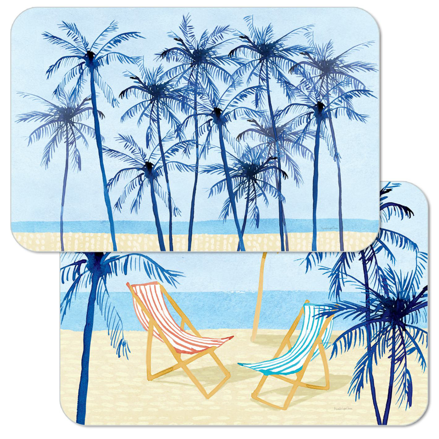 CounterArt Laguna Palms Reversible Rectangular Plastic Placemats Wayfair