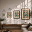 Symmetrical Floral Tapestry Botanical - Framed Print-606812735-606812734
