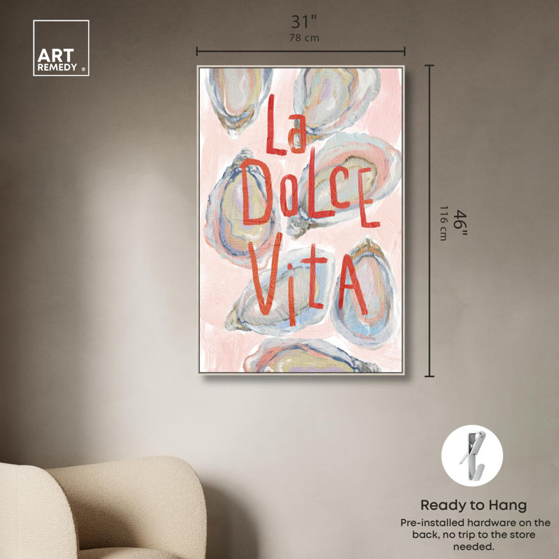Reproduction côtière tendance sur toile La Dolce par Art Remedy, H 46 po x l 31 po, Cadre flottant argent