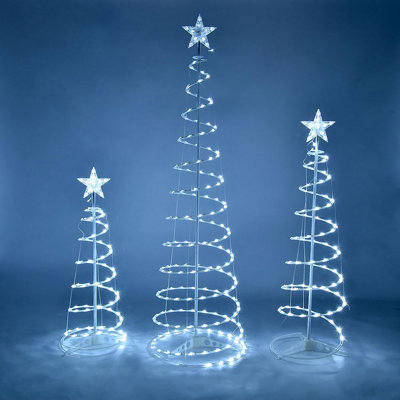 3 Pack of Spiral Trees with LEDS