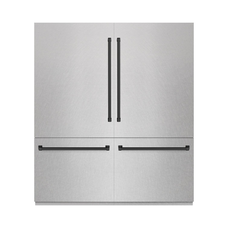 ZLINE Autograph Edition 72 in. 39.6 cu. ft. French Door Built-In Bottom Freezer Refrigerator with Water Dispensers and Ice Makers in Satin Stainless Steel