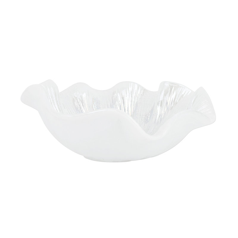 Onda Glass Serving Bowl, White