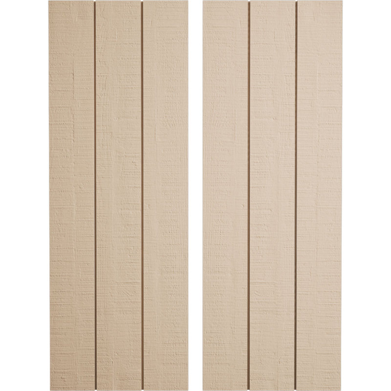 Volets rustiques en faux bois avec planche et n-lattes (par paire), H 44 po x l 16,5 po x P 1 po, 16"