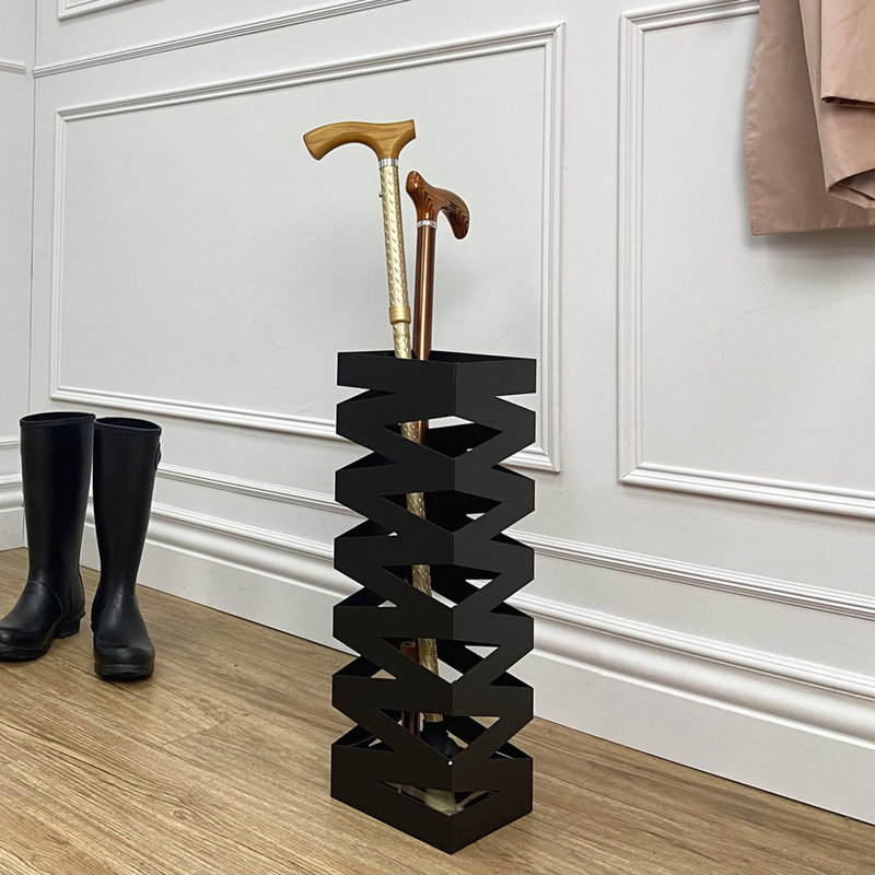 Jeycob Metal Freestanding Umbrella Stand, Black