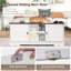 Coffee Table With 4 Sliding Doors, Symmetrical Design, Multifunctional Storage Cabinet