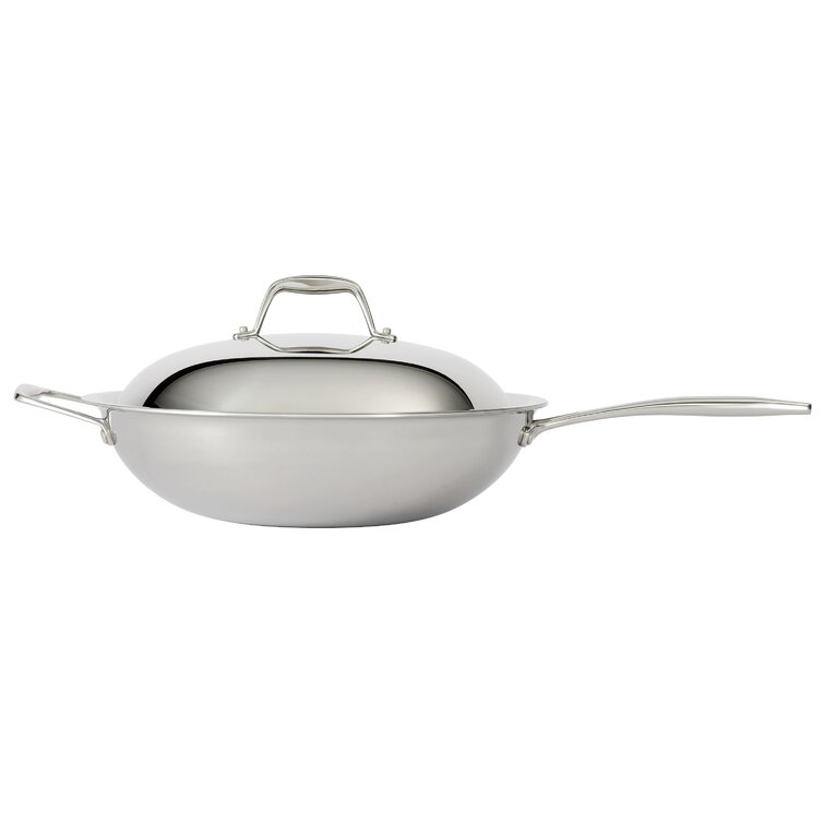 Tramontina Ventura Stainless Steel Wok with Triple Bottom Glass Lid 34 cm 6.1 L 62378340
