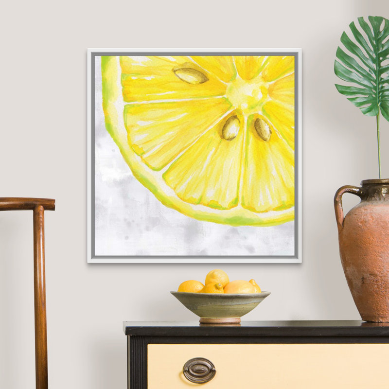 « Fruit II » par Eva watts, reproduction d’art sur toile, H 26 po x l 26 po x P 1,75 po, Cadre blanc