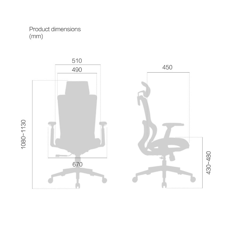 Fauteuil de bureau ergonomique Casson Mesh, Rouge
