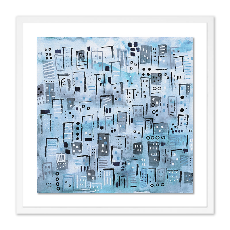Rainy Weekend Print by Melanie Biehle, White, 24" H x 24" W x 1.5" D