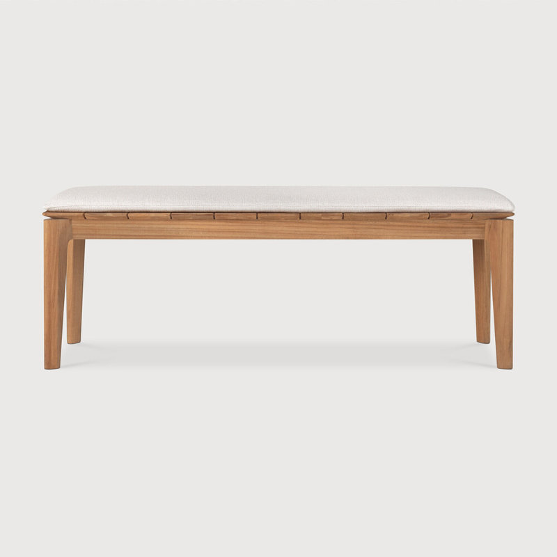 Bok Outdoor Teak Dining Bench, Off White