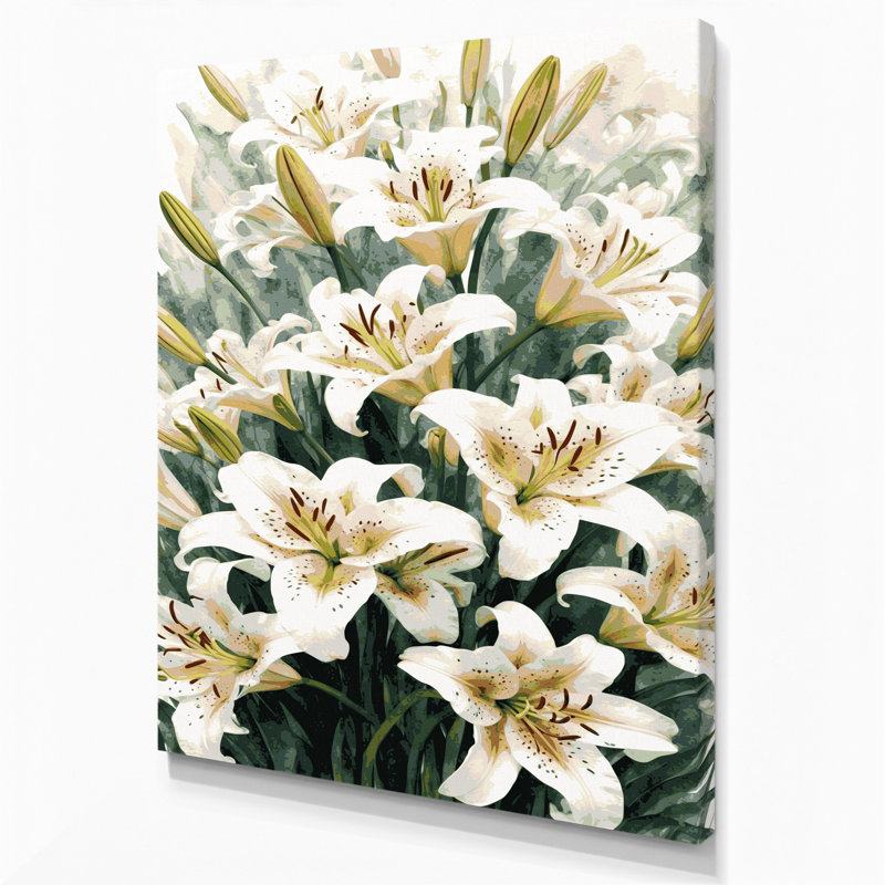 "Watercolor Botanical 6", art mural sur toile blanche, H 11 po x l 14 po