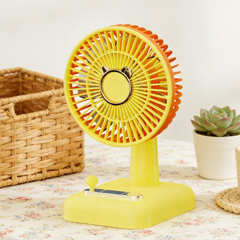Petit ventilateur de bureau portatif USB compatible avec Kondieu, Yellow