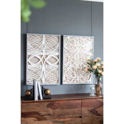 Boîte décorative murale à 2 feuilles avec cadre ombré gris, 23,5 x 1 x 35,5 po, fabrication en papier sophistiquée, décore les espaces de bureau et de famille de 2 espaces, raffiné et délavé gris