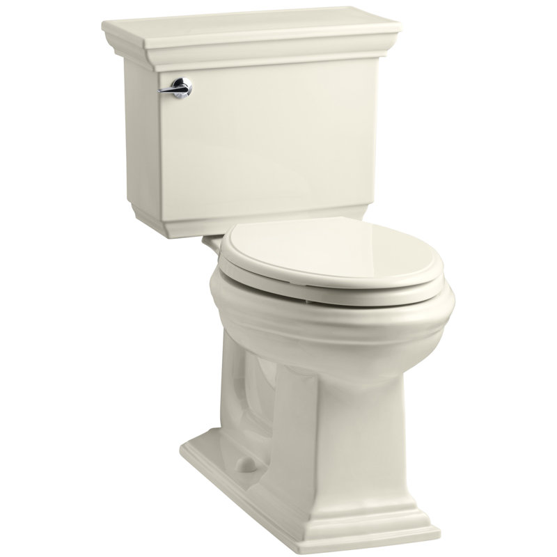 Memoirs Stately Comfort Height 1.28 GPF Elongated Two-Piece Toilet, Almond, Left-Hand