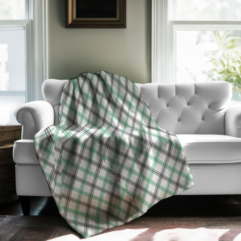Tartan de Noël - couverture Sherpa 1 pièce de qualité supérieure 0036, L 60 po x L 80 po