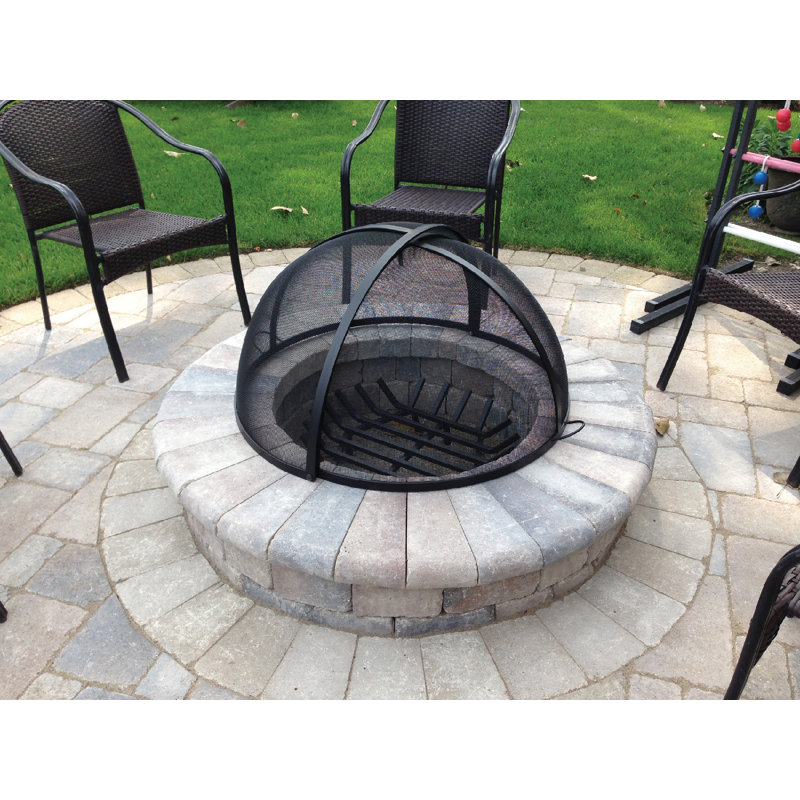 Round Stainless Steel Spark Screen, 24" H x 48" W x 48" D