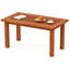 Rectangulaire à lattes - 35,5 x 18 x 17 po - Bois franc - 1 pièce - Table basse d'extérieur - Brun rustique - Plateau à lattes robuste