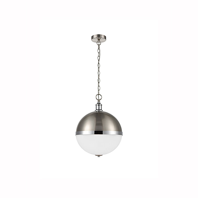 Angeles 1 - Light Sphere Pendant, Chrome/Satin Nickel, 198cm H x 36cm W x 36cm D