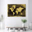 Golden World Map Vintage - No Frame Print on Canvas