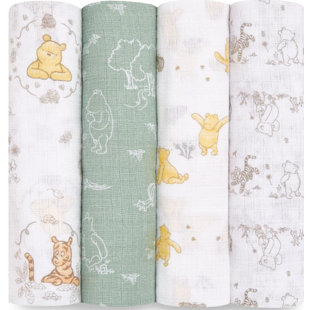 Mousseline de coton Swaddle, lot de 4 Winnie + Friends