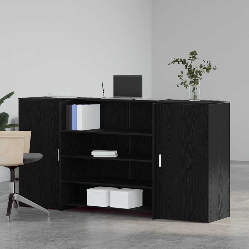 Camariah Standing Desk, 103.5cm H x 200cm W x 50cm D, Black Oak