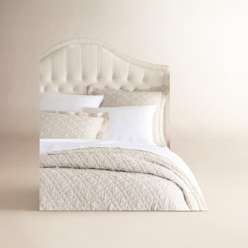 Washed Linen Quilt, King Quilt, Natural