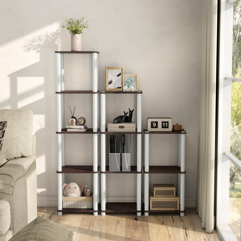 Terzenbach Narrow Storage Shelving, (4 Shelves) 44.17"H x 14.86"W x 11.81"D, Espresso