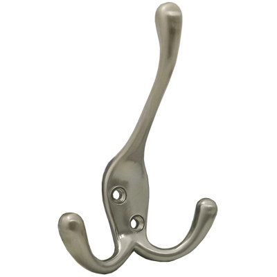 Triple Wall Mounted Robe Hook, Satin Nickel