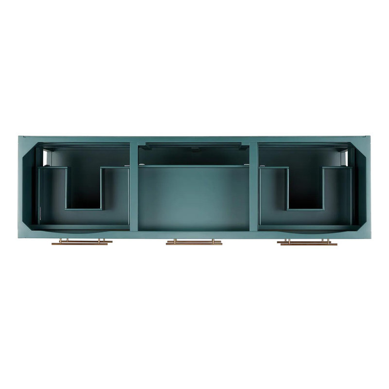 72" Robertson Double Bathroom Vanity Set with Rectangular Undermount Sinks, No Drillings, Arctic White Quartz, White
