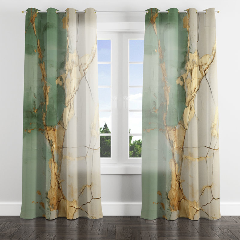 Aurela - Modern Velvet Grommet Curtain - Room Darkening - 1 Panel, 52" W x 95" L, Golden Grommets