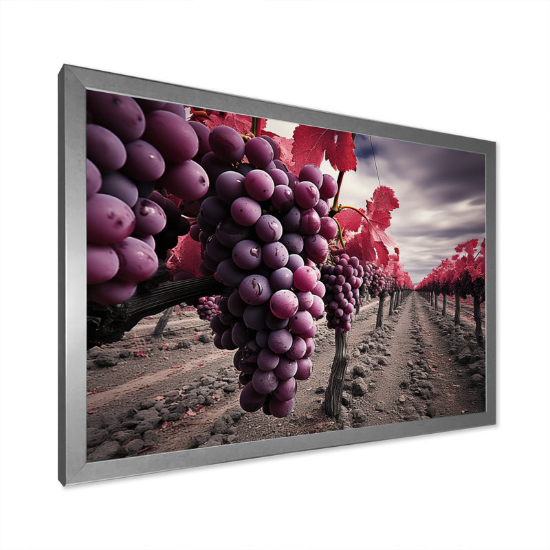 " France Bordeaux Vineyard Symphony II ", H 12 po x l 20 po x P 1 po, Cadre simple argenté