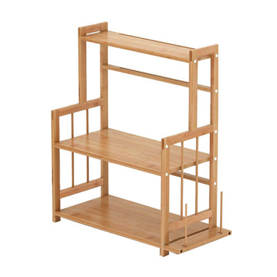 Freestanding Bamboo Spice Rack with Adjustable Racks