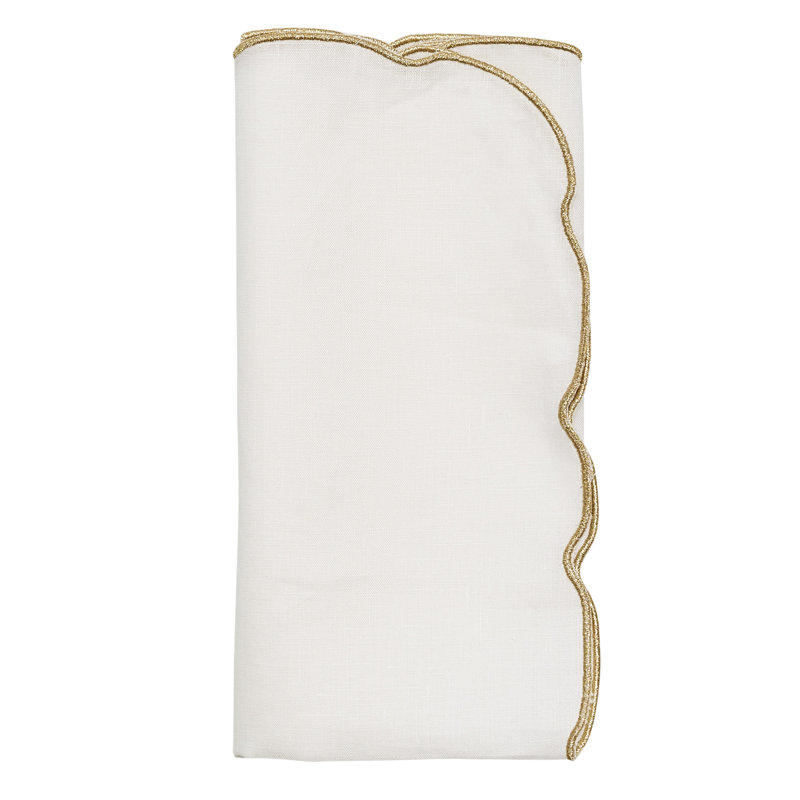 Luminance Napkin, White/Gold