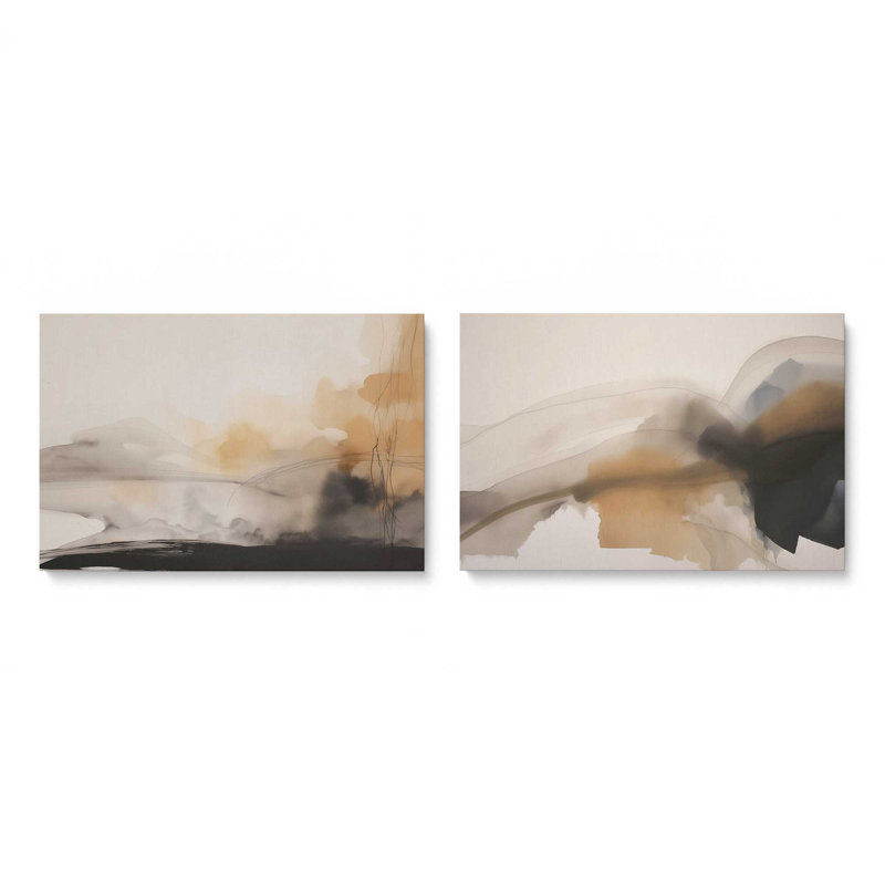 Copper Rustic Elegance Set of 2 Canvas Prints in a Frame, Wrapped Canvas, 12" H x 36" W x 1.25" D