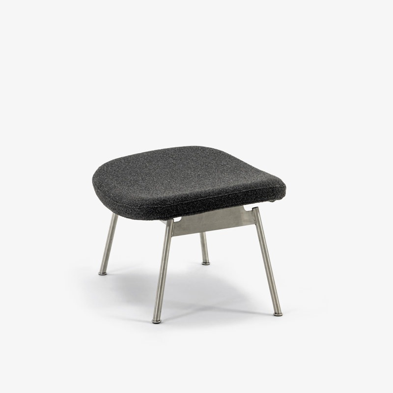 Ella Ottoman, Slate Rayon/Viscose, Stainless Steel