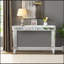 Miroir console rétro vintage en grain de bois, magnifique et noble pour le vestibule, la table de canapé et le salon (l 48 po x H 32,3 po x P 18 po)