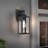 1-Light Matte Black Outdoor Wall Lantern with Dusk to Dawn-473406139