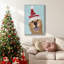 «Christmas Golden Retriever And Spring Santa Hat», reproduction d'art sur toile encadrée-1787113542-1787113541