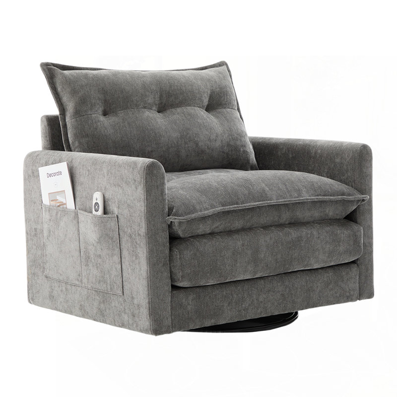 Fauteuil simple confortable avec diverses caractéristiques pratiques, Gris