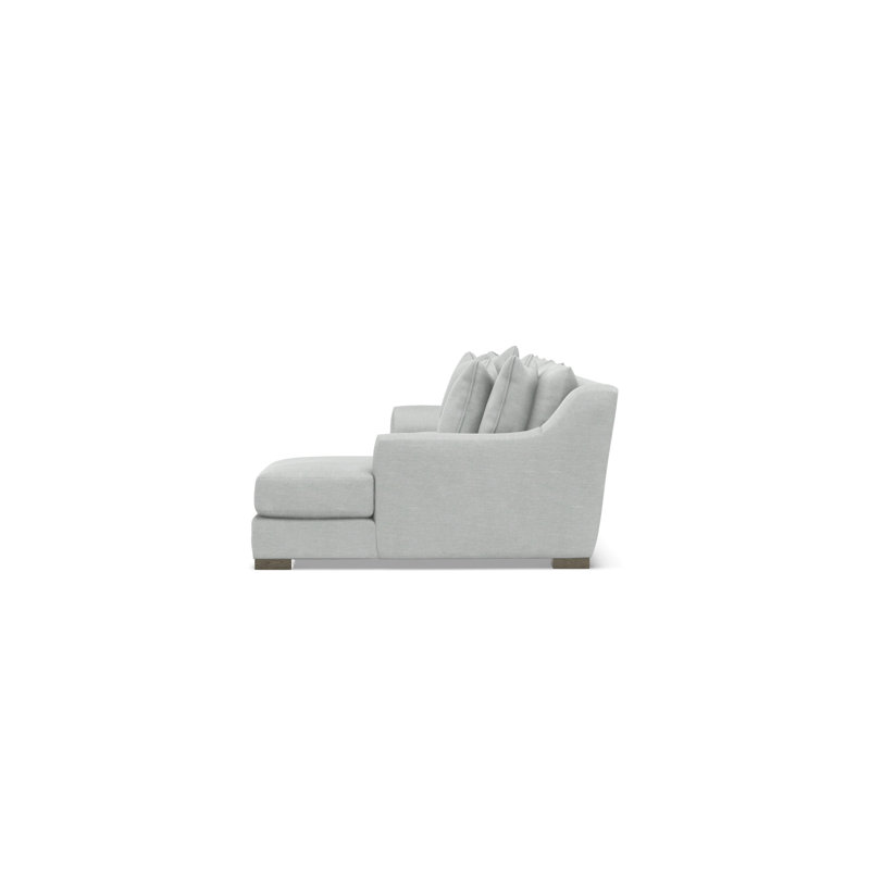 Sectional, Light Gray Polyester Blend, 35" H x  135" W x 63.5" D, Right Hand Facing