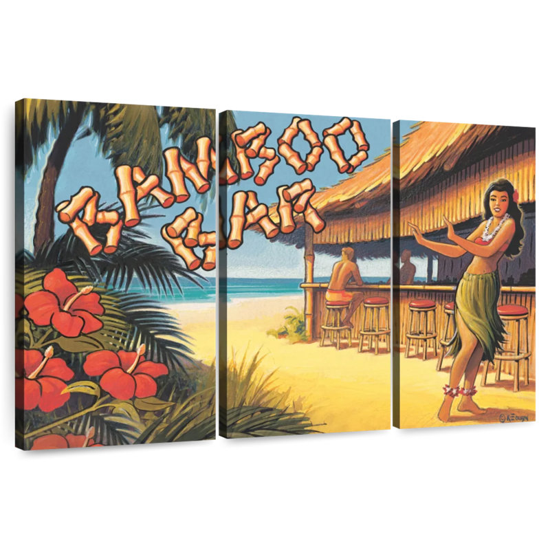 Gillard Bamboo Bar Hawaii, 42" H x 65" W