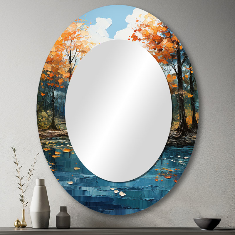 Miroir mural orange traditionnel Orange River Sapphire Serenity, 43 po x 33 po