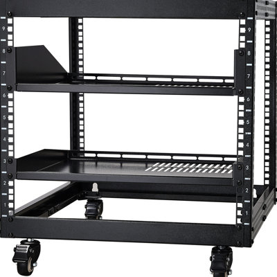 Étagère supérieure de service à 9 poteaux 9U à profondeur réglable de 23 à 40 po avec support pour poids lourds et pour toutes les options de rangement