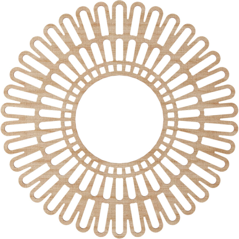Médaillon de plafond en bois Cornellius, Aulne, H 26 po x l 26 po x P 0,38 po