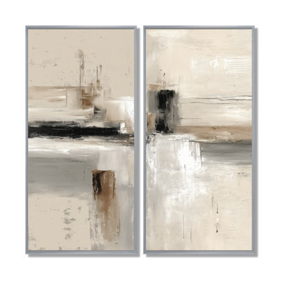 "Brown and Black Brushstroke", reproduction d'art sur toile abstraite brune